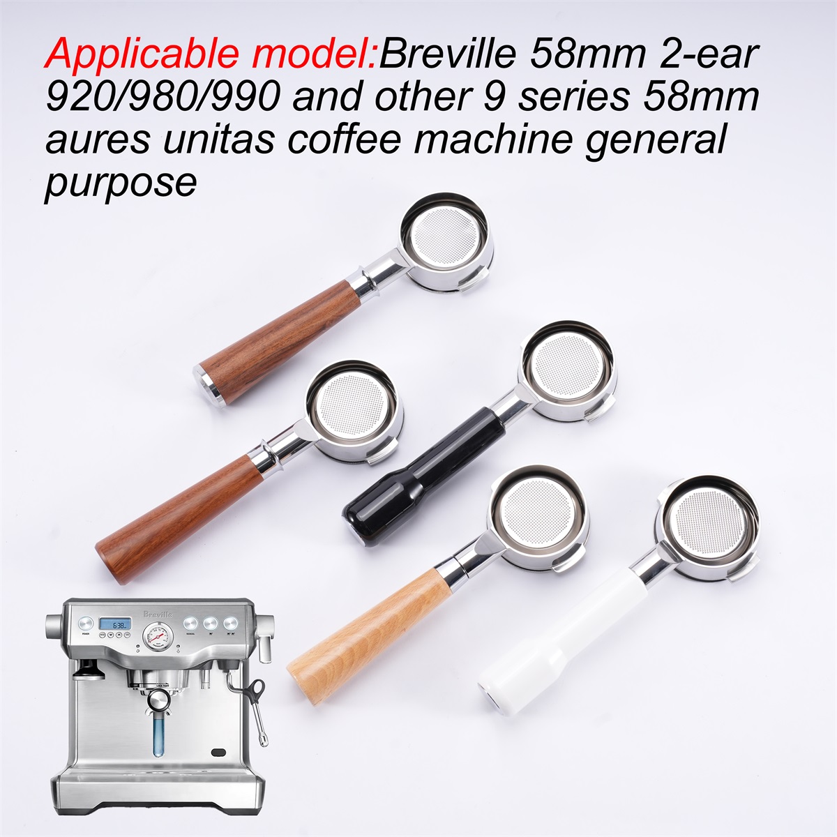 Naked Portafilter Bottomless - 58Mm Bodemloze Portafilter Breville Bes920/980/990 Roestvrij