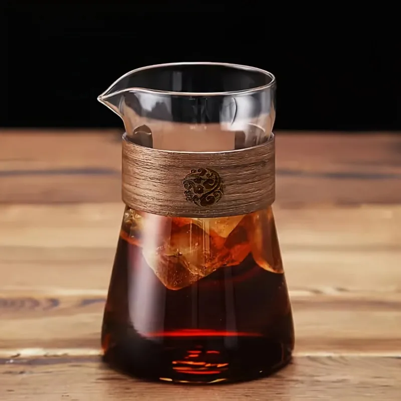 Coffee Extraction Equipment - 17oz/500ml glazen koffiepot karaf met houten